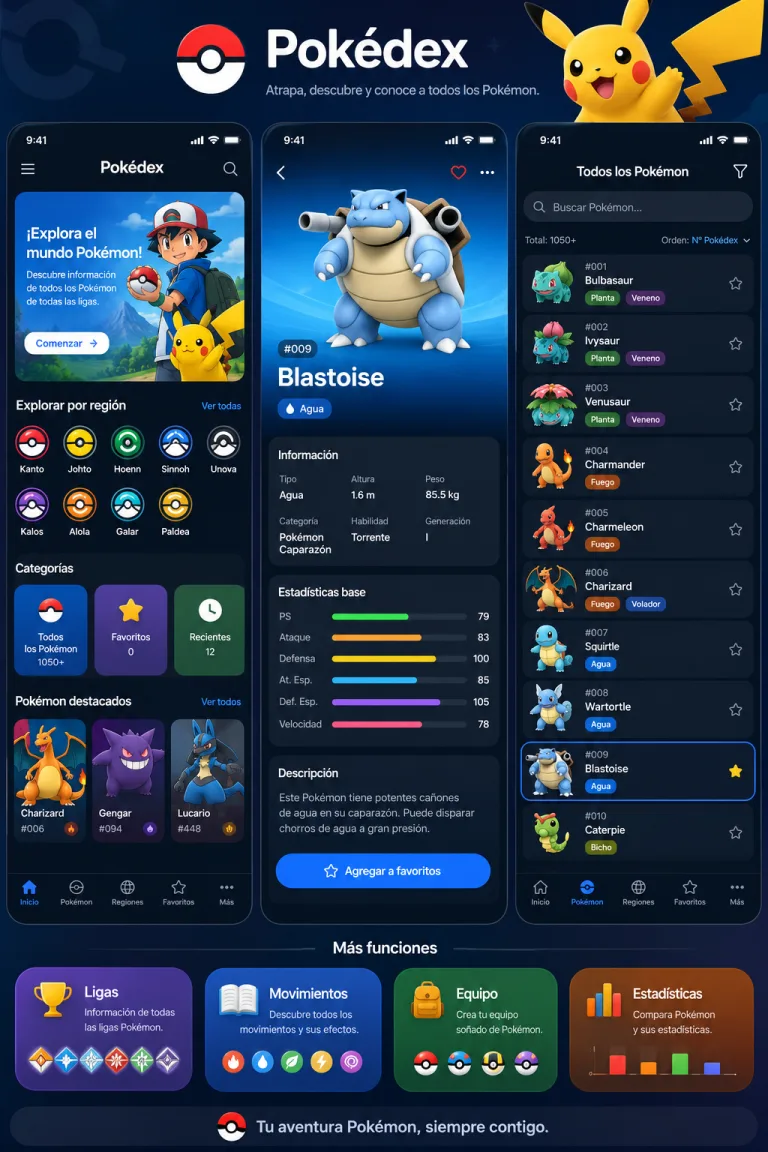 Pokédex: Enciclopedia Interactiva de Pokémon