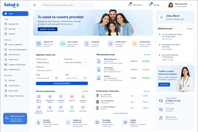 Salud+ EPS: Plataforma de Gestión de Servicios de Salud
